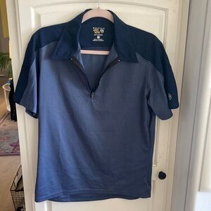 Mountain Hardware short sleeve zip medium blue